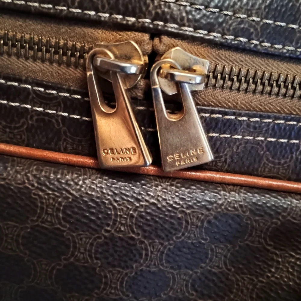 Vintage Celine Leather Macadam Boston Bag